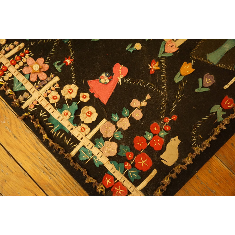 Antique Applique America Flat Weave Quilted Rug