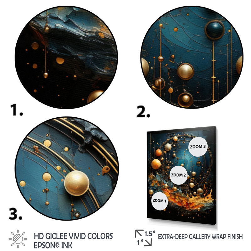 Liebhardt " Astrology Planetary Rhapsody Mixed ", Black Picture Framed, 20" H x 12" W x 1" D