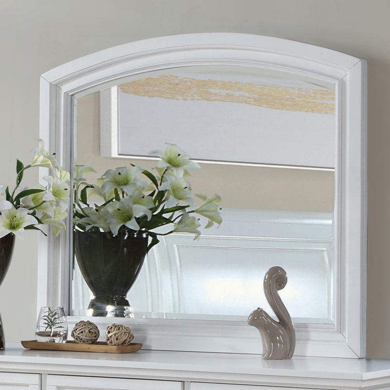 Tudor Solid And Engineered Wood Flat Wall Mirror, White