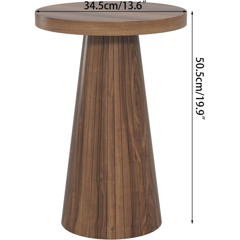 Mid Century Elegant Design Modern Night Stand Circle Bedside Table Side Table, Walnut