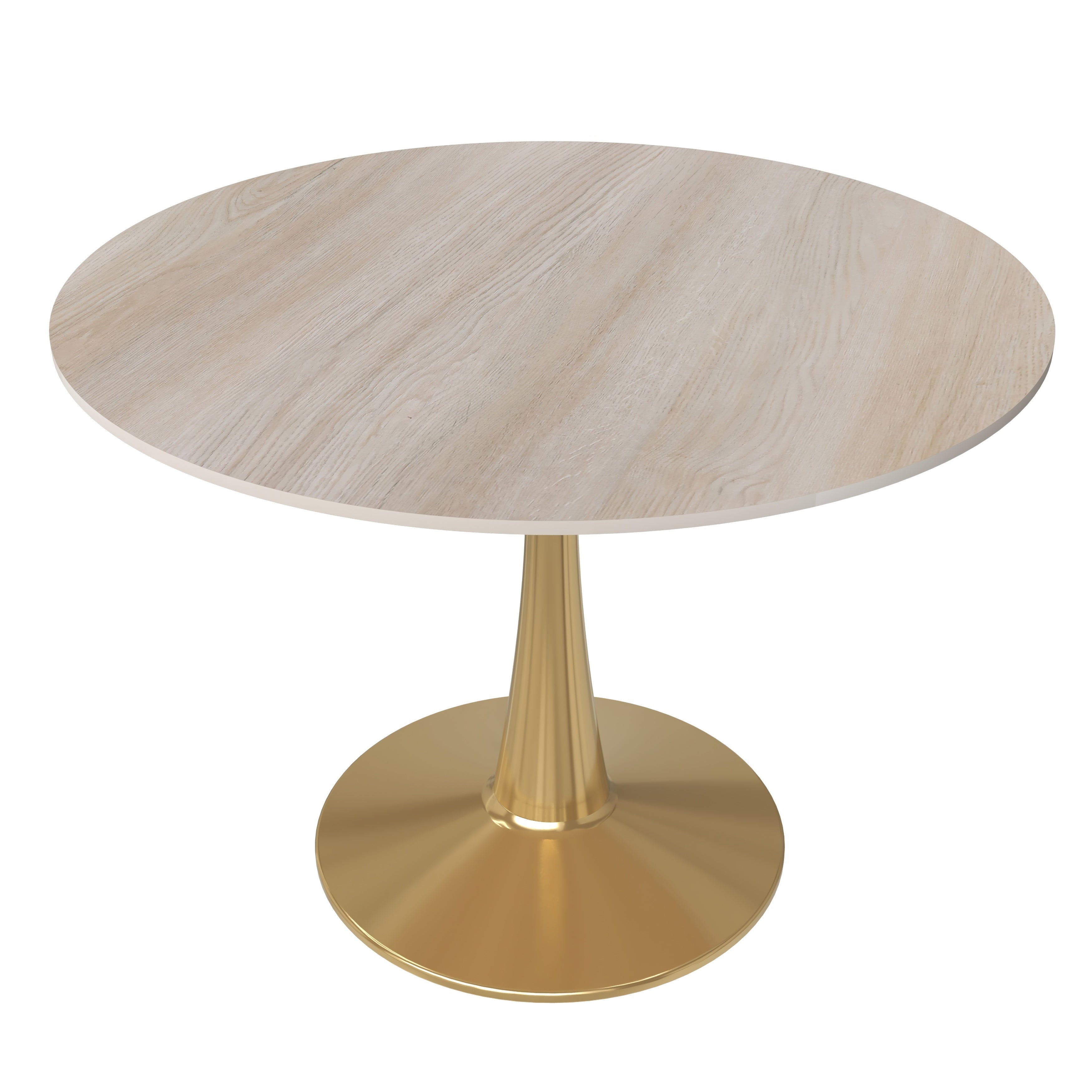 Mercer41 Bristol 40" Round Dining Table Gold base with marbled MDF top