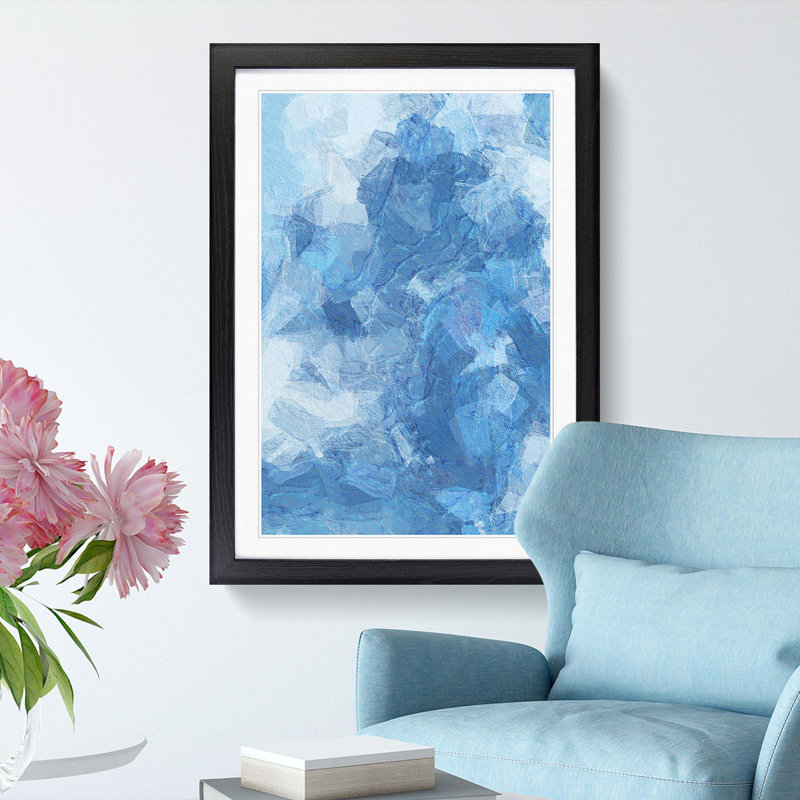 Burst Bubble in Abstract - Picture Frame Painting Print, 65cm H x 48cm W x 2cm D, Black Framed