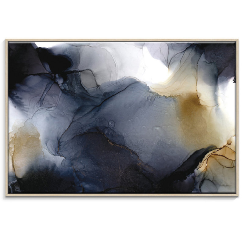 Golden Soul by Fern Siebler - Painting on Canvas, 103.5 cm H x 153.5 cm W x 4 cm D, Black Floater Frame