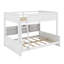 Lit double superposé au-dessus de grand lit double avec armoires de rangement et port USB-558395922
