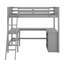 Lit mezzanine simple avec tablettes et bureau