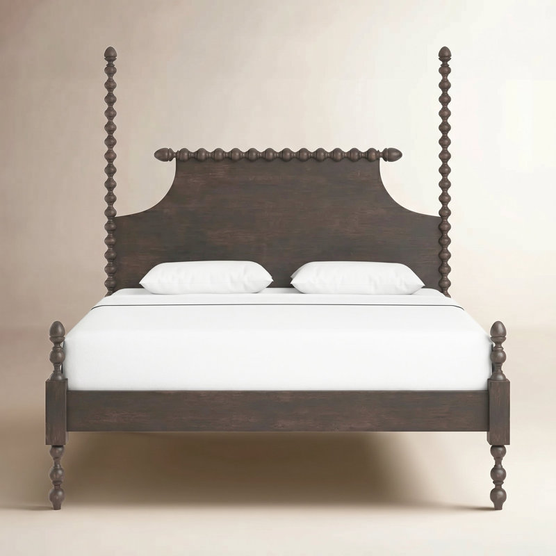 Mary Spindle Four Post Bed, King, Truffle