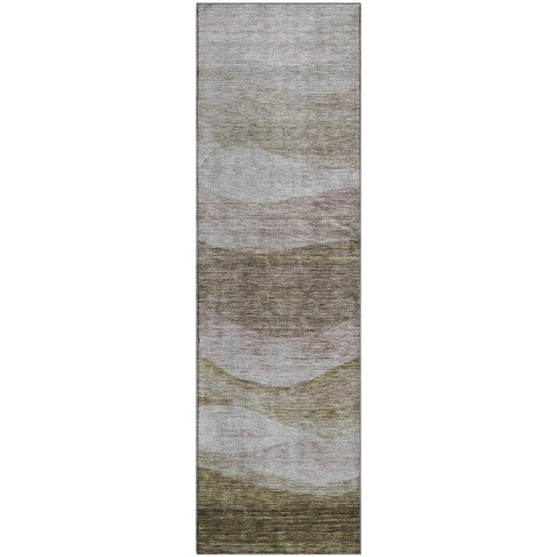 Premium Machine Washable Krause AMF1141 Swirls Rug, Tapis de couloir 2 pi 3 po x 7 pi 6 po