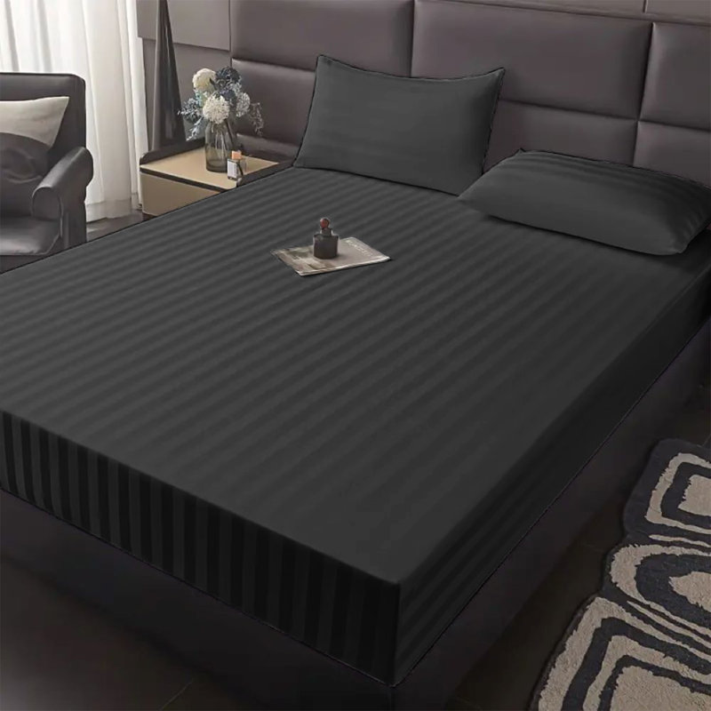 Microfiber Luxury 40cm Deep Fitted Sheet, Single (3'), Black