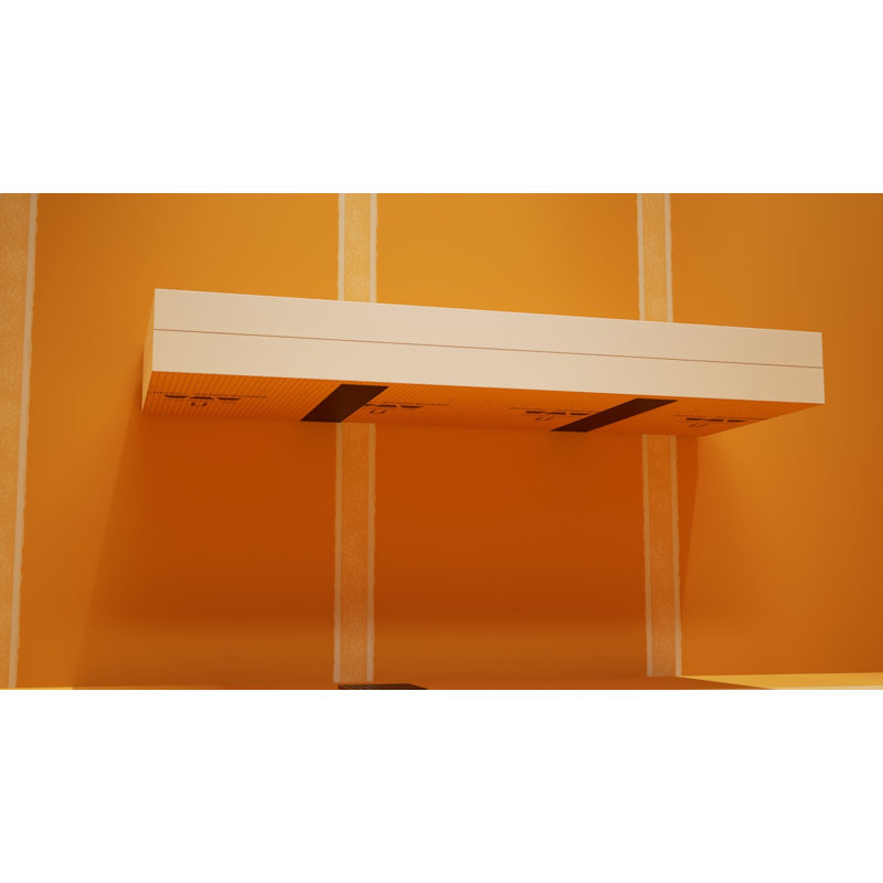 The Original Floating Shower Bench Kit with Orange Waterproof Board and Original Shower Bench Bracket, 4" H x 84" W x 14" D