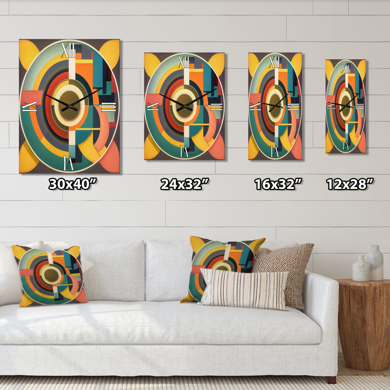 Horloge murale Mid-Century, H 28 po x l 12 po x P 1 po