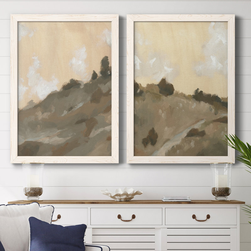 Toile encadrée haut de gamme Hillside, H 37,5 po x l 55 po x P 1,5 po, Toile blanche encadrée