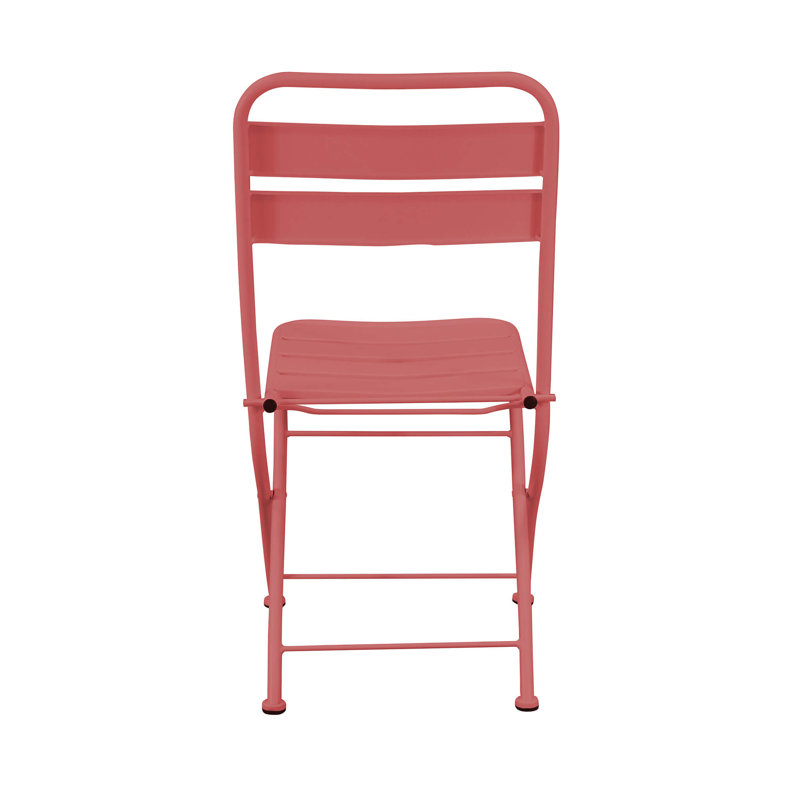 MoretinMarsh Steel Patio Folding Chair Folding Chair Set, Red