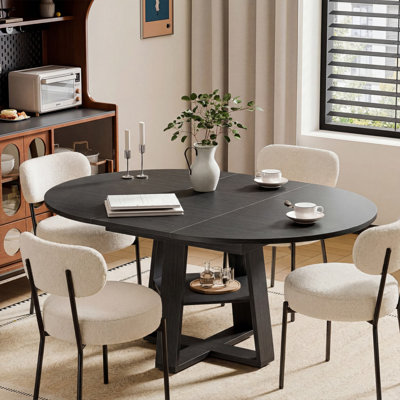 Extendable Dining Table & Chairs Set, Modern Kitchen Table With Seating