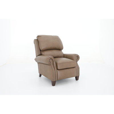 Asmahan 37.4" Wide Genuine Leather Manual Club Recliner