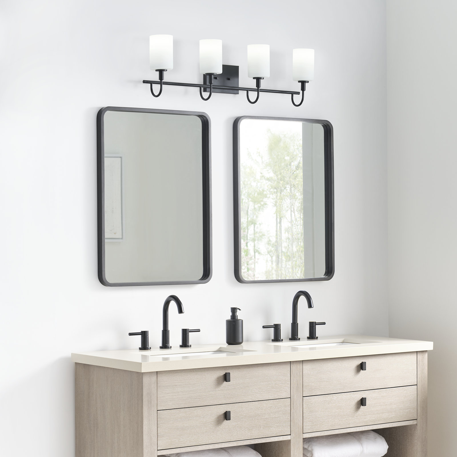Rowley 4-Light Dimmable Vanity Light, Midnight Black