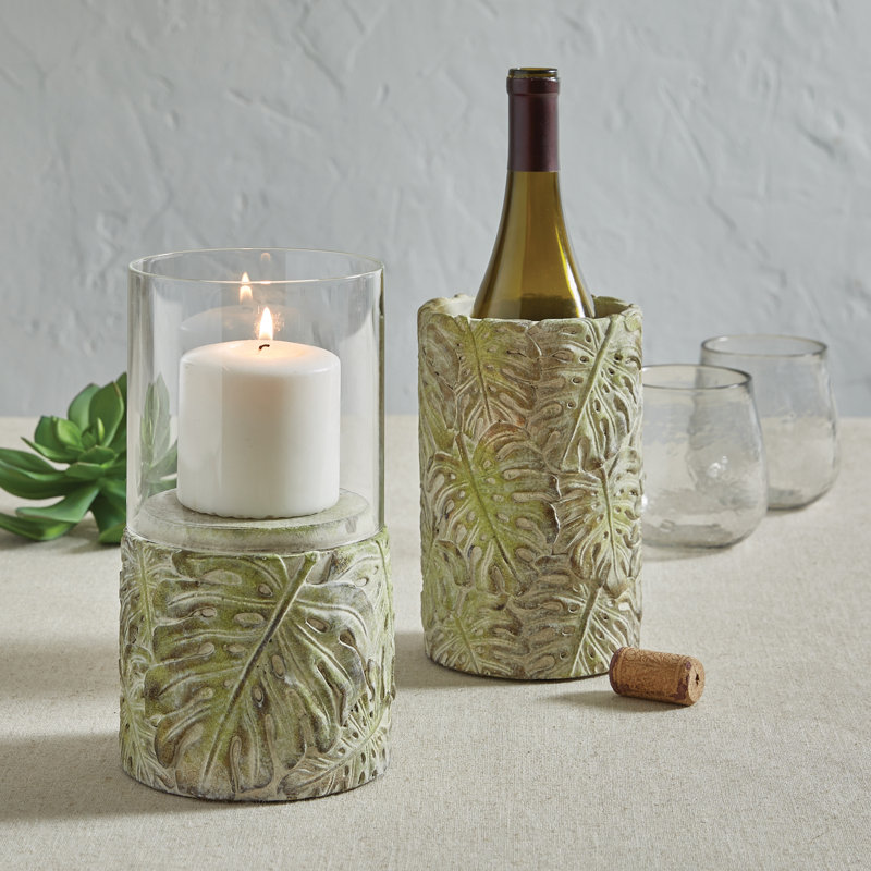 9.25'' H Metal, Glass Tabletop Pillar