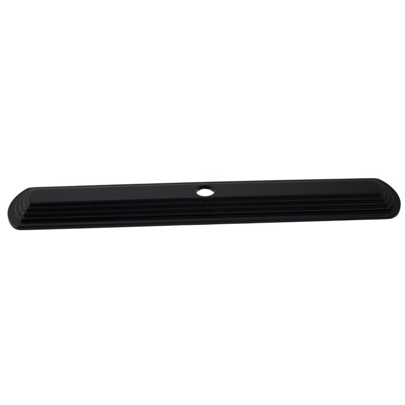 Contre-plaque d'armoire rectangulaire étroite et arrondie, Noir mat