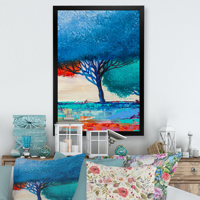 Art moderne gris et bleu II 2PT47780, Cadre noir, H 20 po x l 12 po x P 1 po