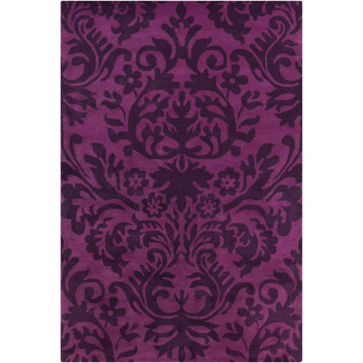 Jethro Authentic Hand-Tufted Handmade Purple Floral Wool Area Rug