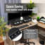 Support double écran Mind Reader, réglable en hauteur, organisateur de bureau, rehausseur pour ordinateur portable, bureau, noir