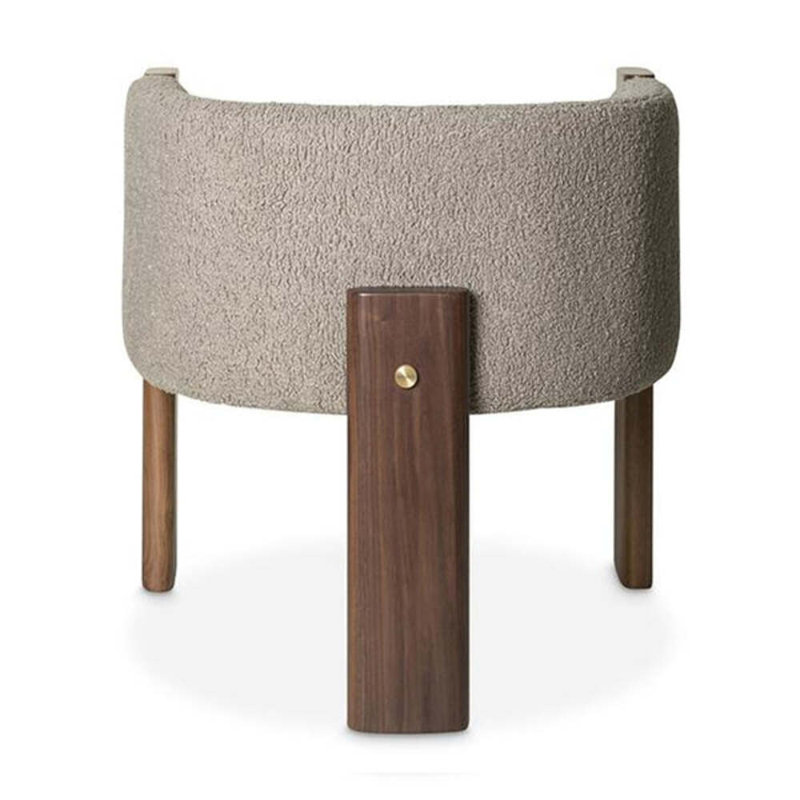 Egg Designs Boucle & Walnut Occasional Chair, Gray