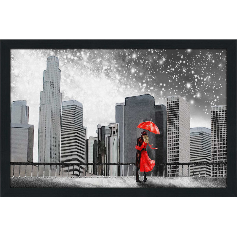 «Winter Romance», reproduction d'impression encadrée, H 21,5 po x l 27,5 po x P 0,75 po, Cadre espresso