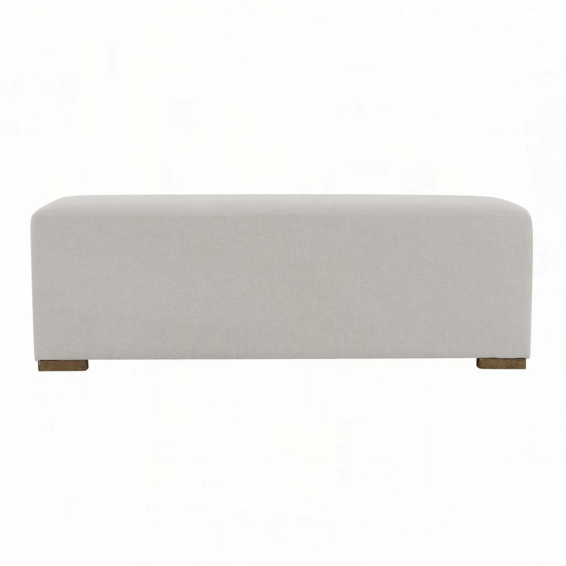 Cloudon 50'' Wide Nordic-Style Upholstered Ottoman Bench, White