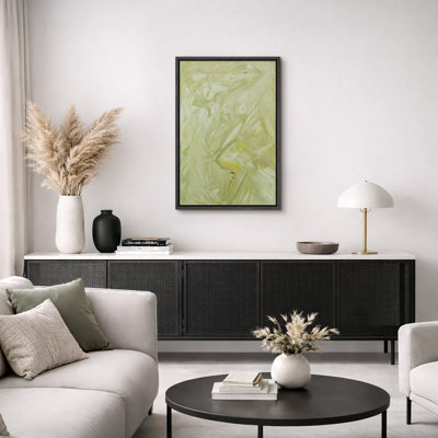 Art abstrait vert doux, images de salon, impression sur toile encadrée