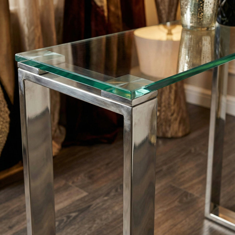 Glendarious 28'' Glass Top Console Table