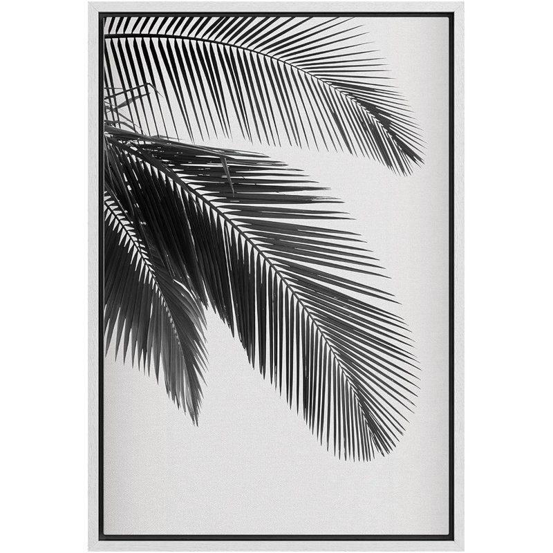 Minimal Botanical Palm Leaf Trio, H 24 po x l 16 po x P 1,5 po, Blanc