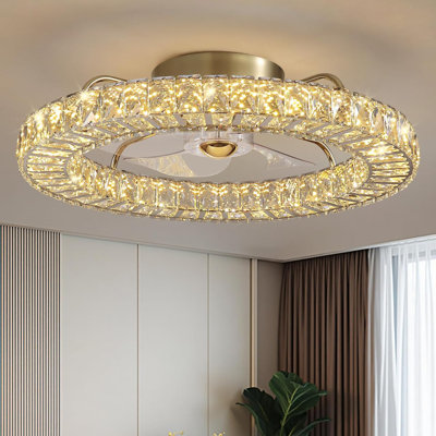 Modern Crystal Chandelier Ceiling Fan