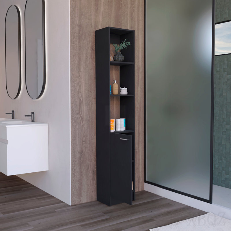 Armoire de rangement en lin avec une porte Parks, une grande armoire de salle de bain avec 6 tablettes, pour salle de bain, salon, cuisine
