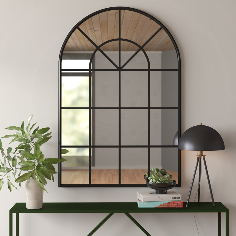 Avdija Modern & Contemporary Beveled Accent Mirror, Black, 41.5" x 28"