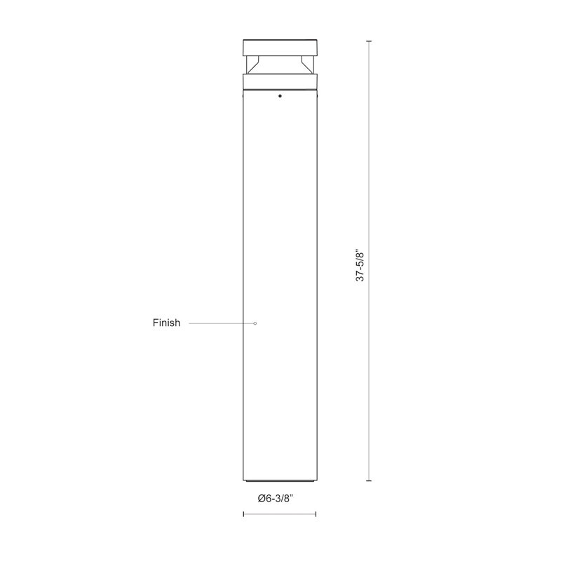 Windermere LED Bollard Light, 38.25" H x 6.38" W x 6.38" D