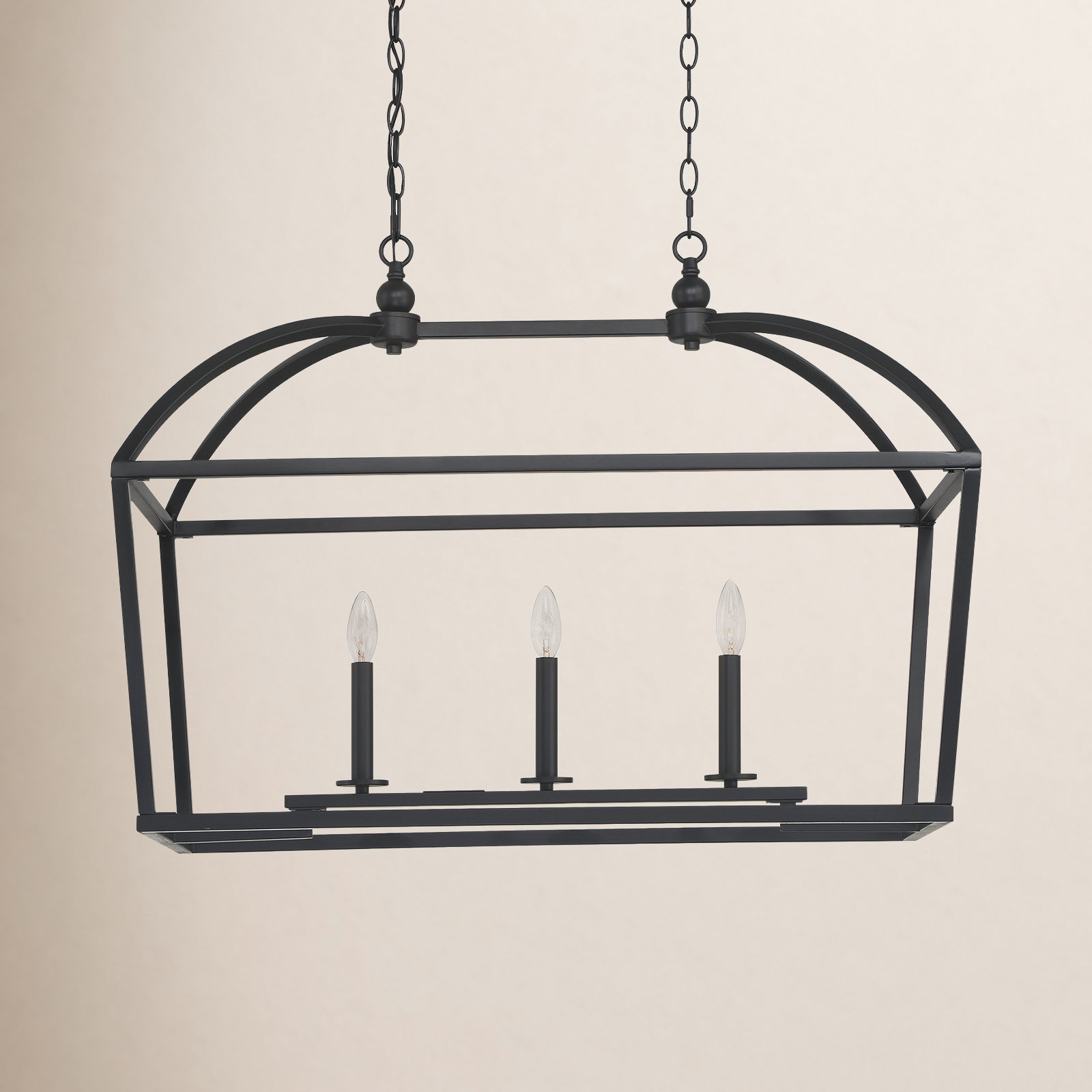 Alfreda 3-Light Chandelier, Matte Black