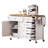 52'' Kitchen Island with Drop Leaf, Embossed Texture Kitchen Island on Wheels with Spice Rack, Towel Rack, 2 Doors and 5 Drawers, Kitchen Storage Cart with Adjustable Shelf for Kitchen-1817028238