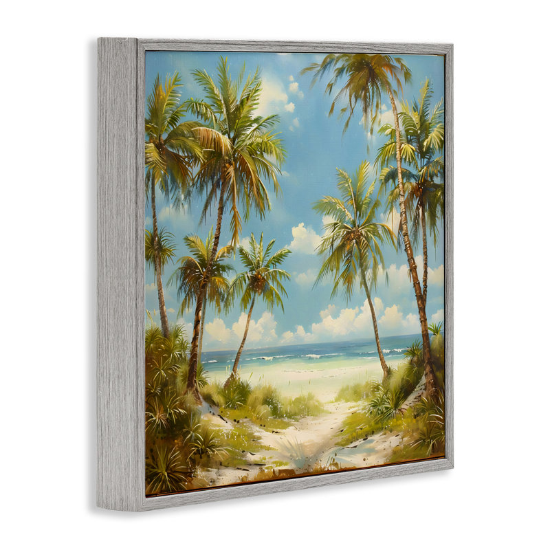 «Bright Palms Tropical Paradise», estampe numérique, design by Creative Studio, Estampe numérique Farmhouse