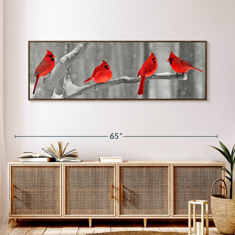 Cardinal, 57 po x 19 po, Cadre flottant noyer