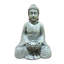 Statue de Bouddha serein, une statue de jardin de méditation en oxyde de magnésium résistante aux intempéries — une sculpture d'extérieur rustique et spirituelle, parfaite pour les pelouses et les patios.