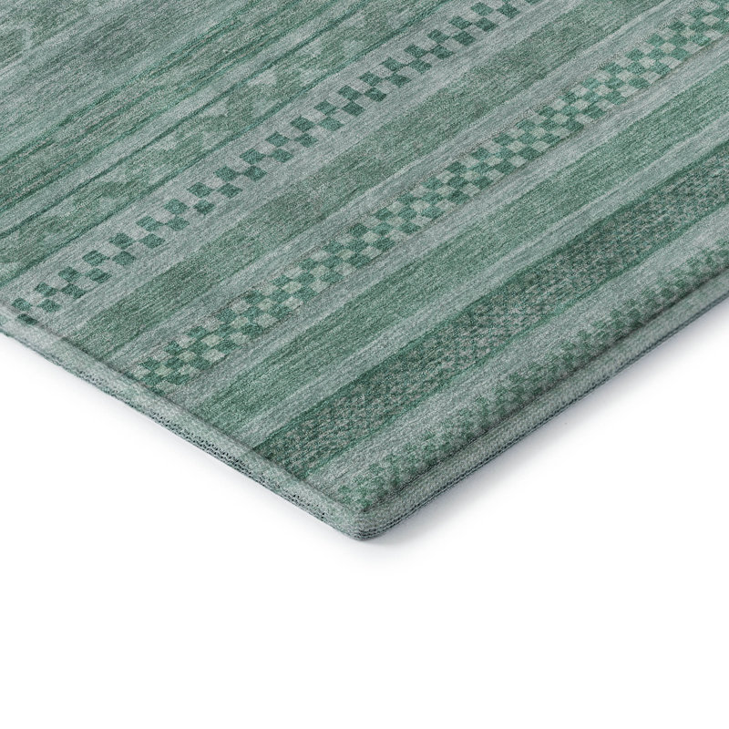 Premium Machine Washable Brennon AMF1625 Stripes Rug, Rectangle 9' x 12'