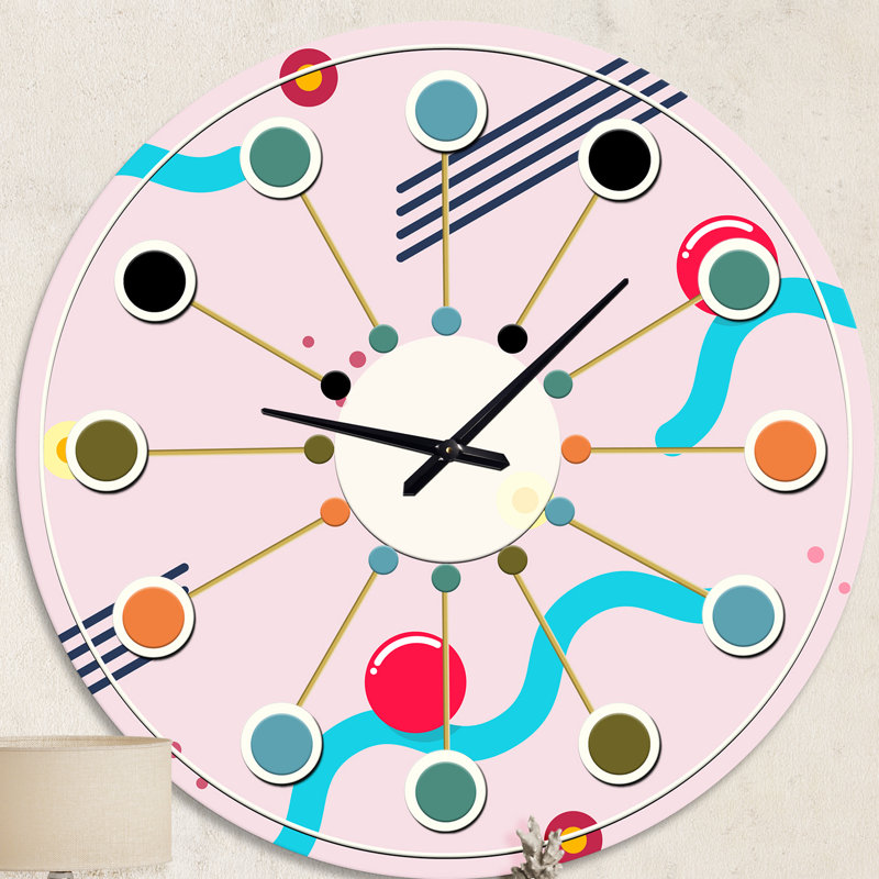 Horloge murale rétro Mid-Century, Moyenne
