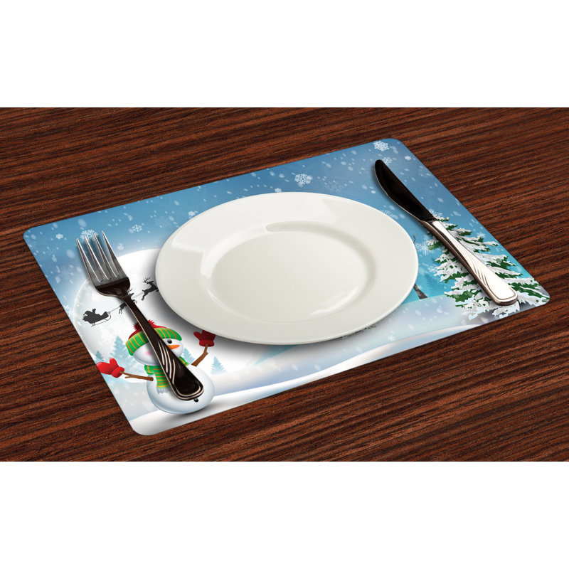Margret Christmas Jolly Snowman Santa Placemat