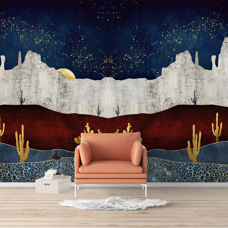 Abstract Mountains Peel & Stick Border, 100" L x 144" W