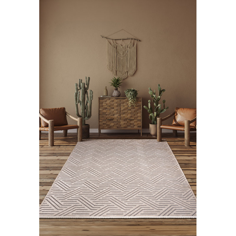 Luxurious Chenille Carpet, 4.0 x 5.9 Feet | 100% Antibacterial, 0.24 Inches Thick | Non-Slip Underside, Machine Washable at 86°F | Elegant Beige for Living Room & Bedroom Décor
