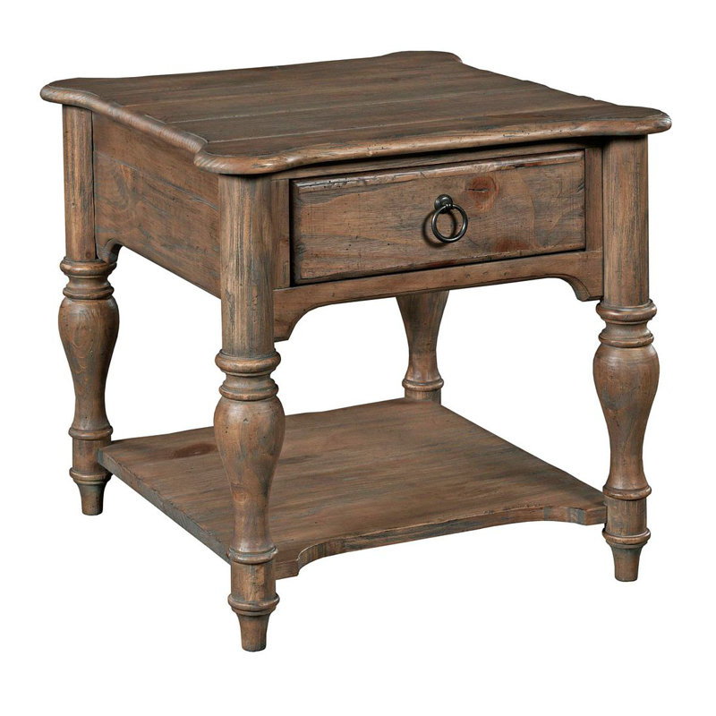 Kempston Solid Wood End Table with Storage