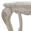 Table de bout carrée avec motifs floraux en relief, sans rangement, plateau festonné en bois à décor transitionnel, blanc os, élément de rangement optionnel