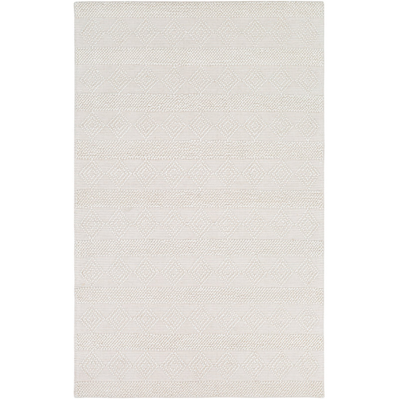 Latrissa Flatweave Wool Beige Area Rug, Rectangle 3' x 5'