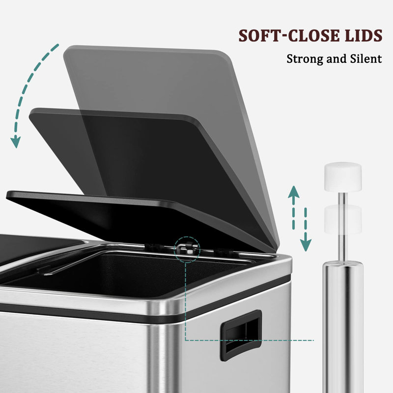 Steel Step On Kitchen Trash Can - 12.6 Gallons