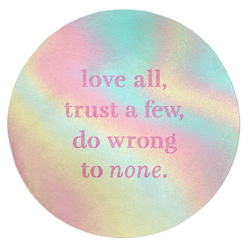 Quotes Chenille Indoor Rug, Round 5'