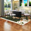 Modern Dining Table Set With Faux Marble, Metal Base & Chenille Chairs For Kitchen & Dining